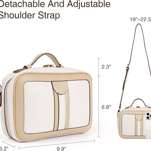 NEW in Box! Lockable Faux Leather Purse Shoulder Bag w/RFID & Detachable Strap - Picture 4 of 16